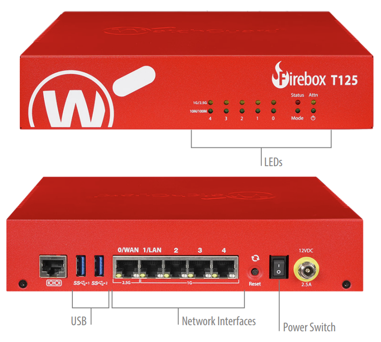 WatchGuard Firebox T125-W-W spec image