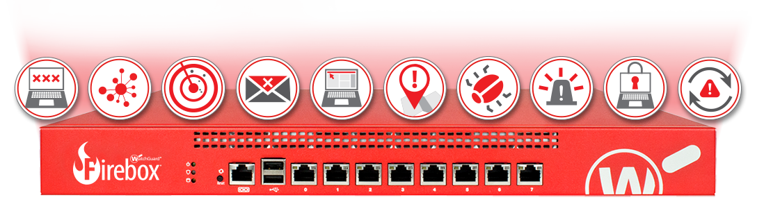 WatchGuard Firebox with all Security Service Icons